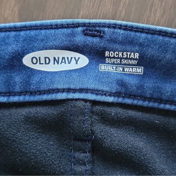 Old Navy Rockstar Super Skinny Built In Warm Dark Blue Denim - 4 - Picture 4 of 5